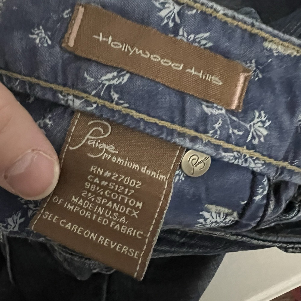 Paige Jeans Womens 30 Blue Medium Wash Capris Hollywood Hills Urban Basic Y2K - Picture 14 of 16